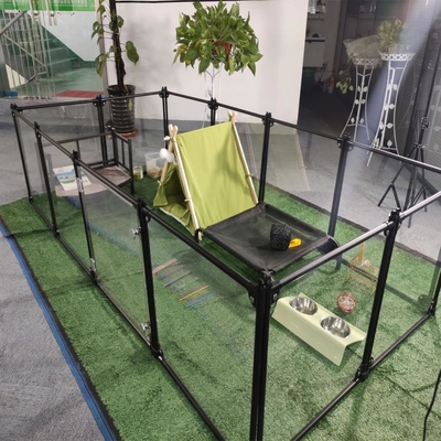Chiusura a bottone portabile in acciaio inossidabile Pet Playpen Recinzione gabbia per gatti e rettili