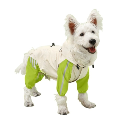 Indumenti impermeabili riflettenti da quattro piedi per cani da compagnia Indumenti da pioggia con cappello per piccoli animali