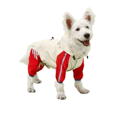 Indumenti impermeabili riflettenti da quattro piedi per cani da compagnia Indumenti da pioggia con cappello per piccoli animali