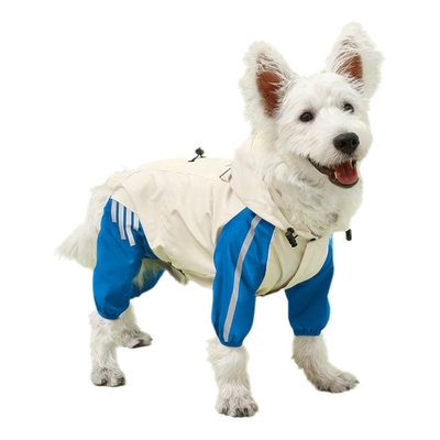 Indumenti impermeabili riflettenti da quattro piedi per cani da compagnia Indumenti da pioggia con cappello per piccoli animali