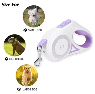 Logo personalizzato Leash automatico per cani con luci a LED luminose e materiale durevole
