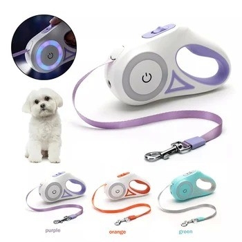 Guinzaglio per cani a luce LED per cani di medie dimensioni Guinzaglio duraturo in nylon auto ritrattile per animali da compagnia