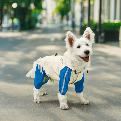 Sport Dog Raincoat Waterproof Interchange Jacket con guinzaglio buco cinghia riflettente