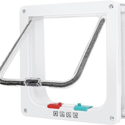 Porta per animali di facile accesso per gatti in e fuori Opzioni ALT-FBB-298 in marrone e bianco