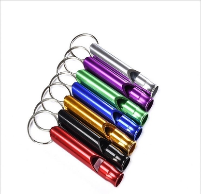 4.5cm*0.8cm Cane fischietta Portachiavi per addestramento degli animali da compagnia Suono forte Fisica in alluminio
