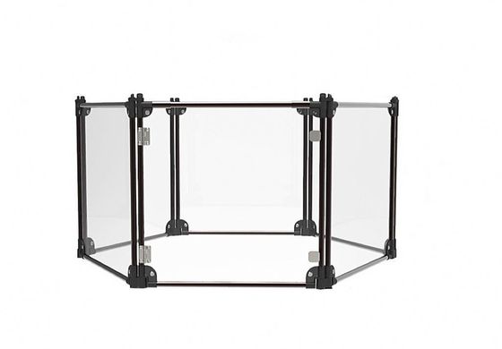 Piana da gioco per animali da compagnia distaccabile in acrilico quadrato di alluminio per casa di canile per gatti trasparente