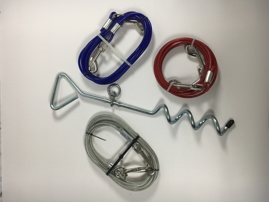 8mx40cm In acciaio inossidabile per esterni Spirale Dog Stake Ground Nail Pet Traction Rope Dog Chain Anchor