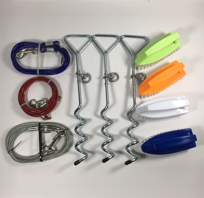 8mx40cm In acciaio inossidabile per esterni Spirale Dog Stake Ground Nail Pet Traction Rope Dog Chain Anchor