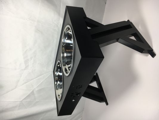 Coppe doppie in acciaio inossidabile nero per cani di grandi dimensioni senza versamento, non scivoloso, regolabile in altezza, protezione cervicale