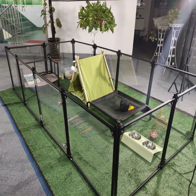 Modello animale Aluminio pieghevole Pet Playpen Kennel 12 pannelli Nero 65 x 91 cm per cani