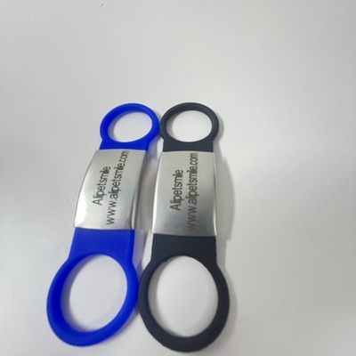Cani Slide in silicone su Dog Tag Blank Acciaio inossidabile Pet ID Tag con logo laser personalizzato