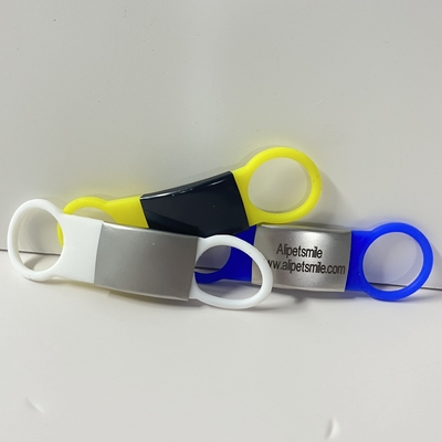 Cani Slide in silicone su Dog Tag Blank Acciaio inossidabile Pet ID Tag con logo laser personalizzato