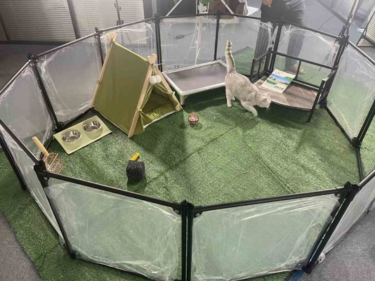 Chiusura a pulsante 12 pannelli Playpen acrilico per cani per un facile addestramento e portabilità degli animali domestici