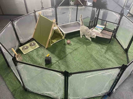 Disegno personalizzato di lusso Acrilico Aluminio Staccabile Pet Playpen Cat Kennel House Dog Fence Pen