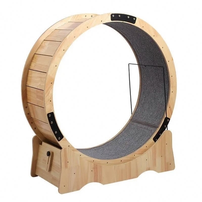Giocattoli fitness per animali domestici Tapis roulant per gatti con ruota di corsa muta e scaffale di arrampicata per gatti in legno massello