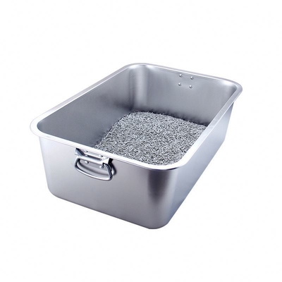 45x30x10cm vaschino da lettiera per gatti in acciaio inossidabile conveniente tipo aperto per la pulizia delle feci