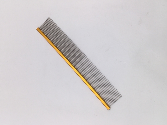 Logo personalizzato in acciaio inossidabile pettine a nodo aperto per animali domestici 19cmx3.2cm per i bisogni di cura degli animali domestici