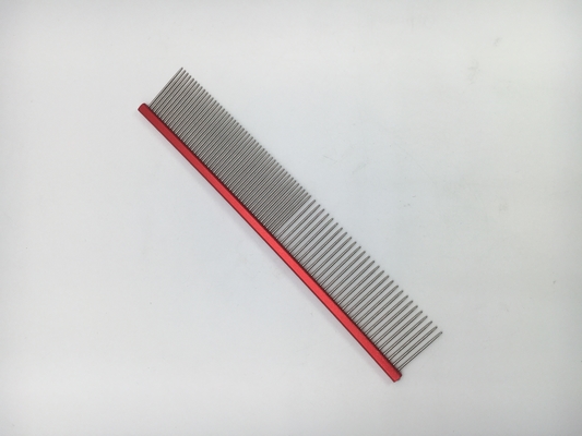 Logo personalizzato in acciaio inossidabile pettine a nodo aperto per animali domestici 19cmx3.2cm per i bisogni di cura degli animali domestici