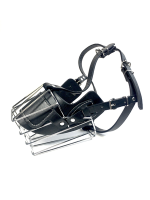Treinamento per animali domestici Essential Solid Metal and Leather Dog Muzzle con decorazioni colorate
