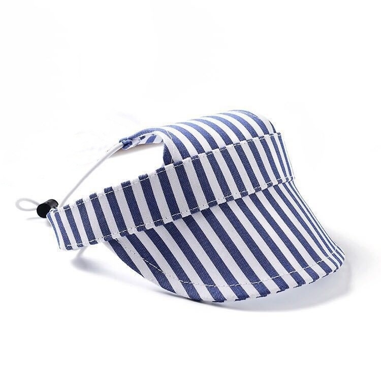 Cappello da sole a strisce Cappello da sport regolabile per cani per cuccioli Cappello da cane di cotone