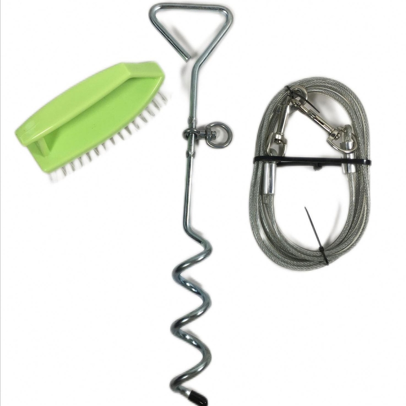 8mx40cm In acciaio inossidabile per esterni Spirale Dog Stake Ground Nail Pet Traction Rope Dog Chain Anchor