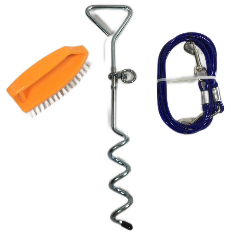 Corde di filo 5mmx3m Pesante cane per animali da compagnia Spirale cintura di acciaio Cavo metallo ancoraggio per all'aperto